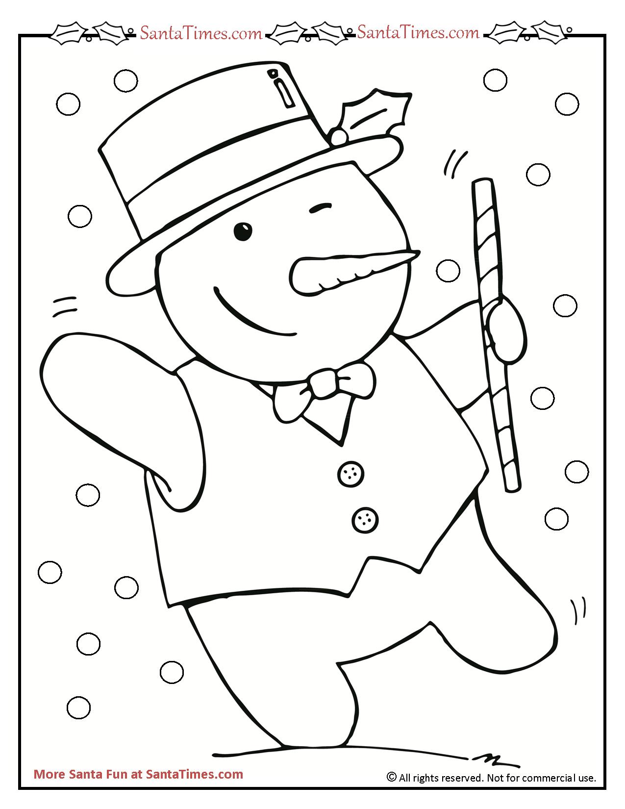 dancing snowman coloring pages - photo #2