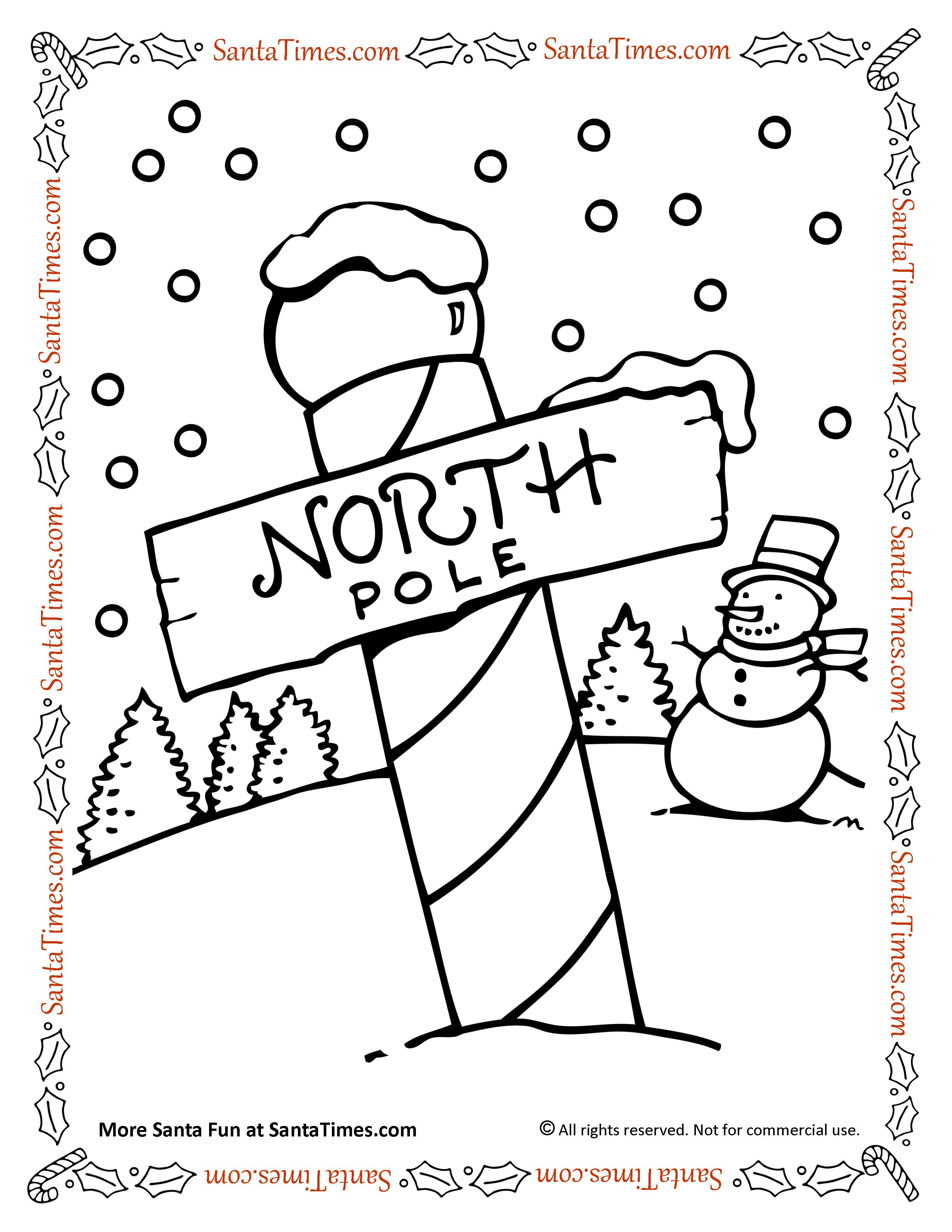 North Pole Coloring Page
